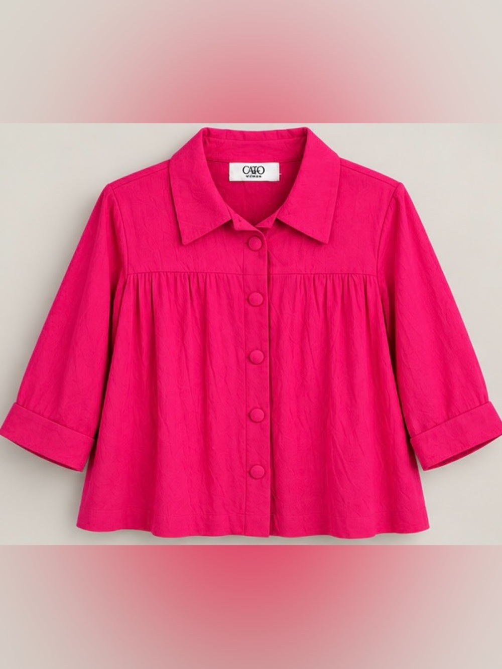 Cato Bright Hot Pink Button-Front Girls' Shirt Jacket